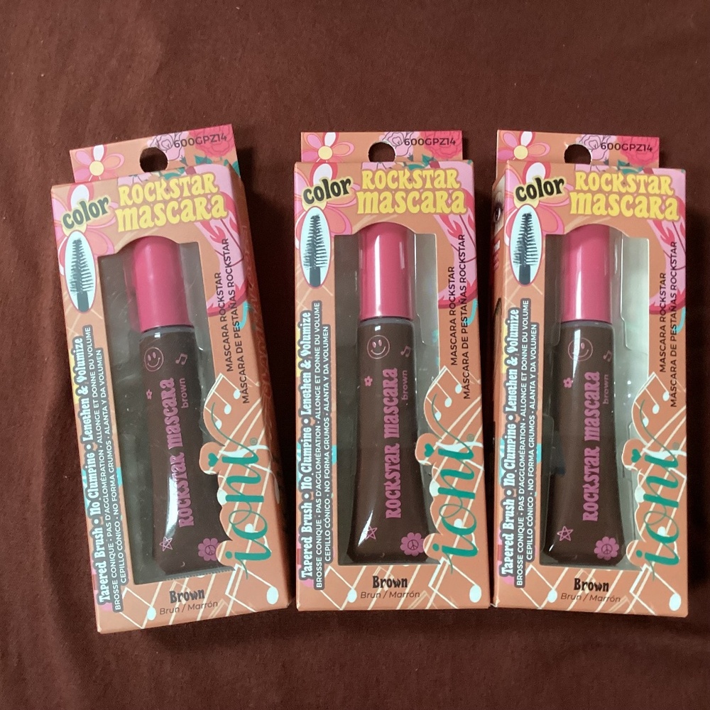 Ioni Cosmetics Color Rockstar Mascara 3-pack of brown sugar NEW